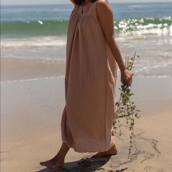 Go Gently Nation gauze frock, dune - Picture 3 of 6